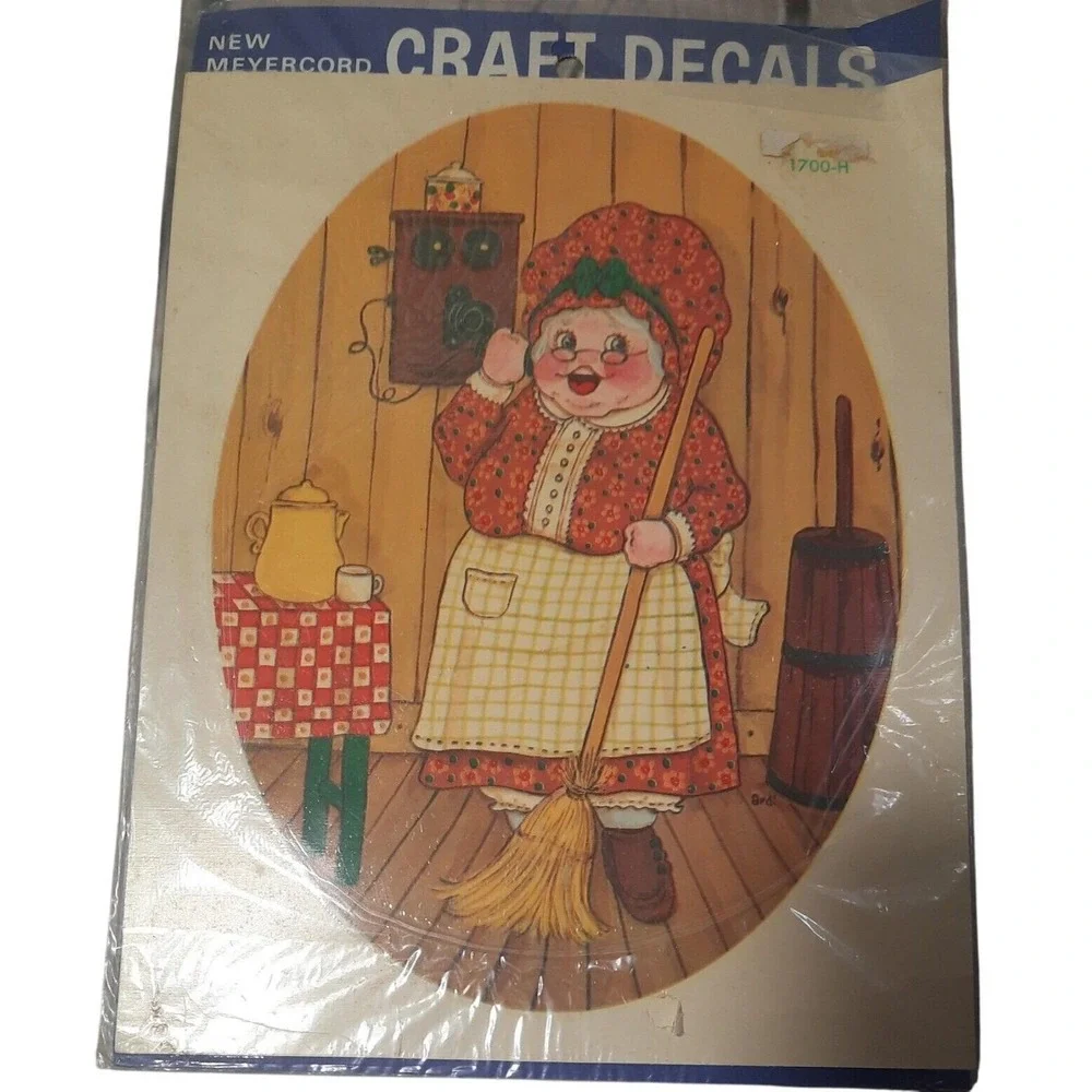 Meyercord Craft Decals 1700-H Vintage Grandmother Folk Art Water Transfer New